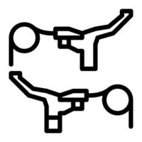 Single bicycle part of brake lever icon line style clean outline vector