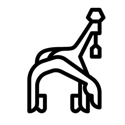 Single bicycle part of brake caliper icon line style clean outline