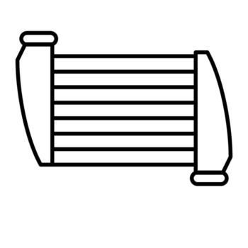 Car inter cooler spare part clean line icon mechanic outline element vector