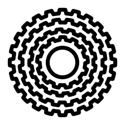 Single bicycle part icon line of gear cassette style clean outline