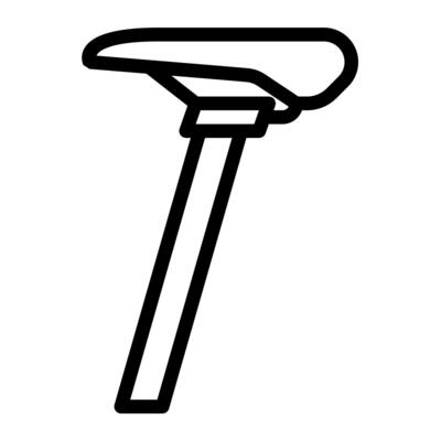 Single bicycle part of seat post icon line style clean outline