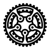 Single bicycle part of chainring icon line style clean outline vector