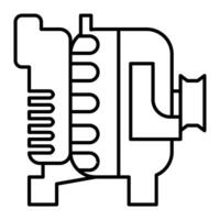 Car alternator spare part clean line icon vector