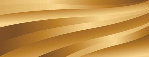 Elegant golden metallic wave design, banner background vector