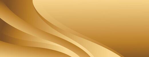 Abstract elegant golden metallic wave design, banner background vector