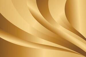 Elegant abstract gold metallic background with fluid curves vector