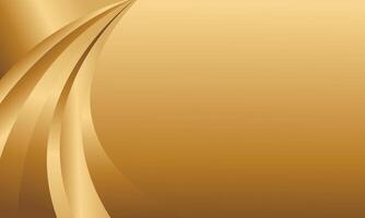 Minimalist golden curve background, metallic design style vector
