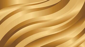 Elegant golden metallic background. Luxurious wave design vector
