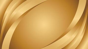 Modern gold abstract curve background with metallic effect vector