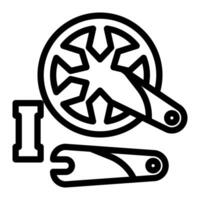 Single bicycle part of crank set icon line style clean outline vector