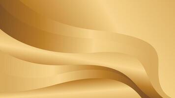 Abstract golden metallic background with luxurious wave design. Elegant wallpaper vector