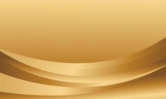 Elegant abstract golden metallic background with luxurious curved design vector