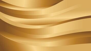 Abstract golden metallic wave background vector