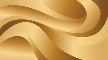 Elegant golden metallic background. Luxurious wave shapes vector