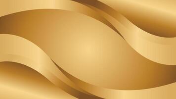 Abstract golden metallic background. Luxurious wave design vector