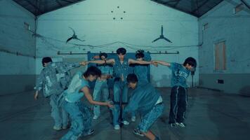 Group of young dancers practicing in a studio video