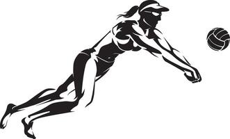 Volleyball Player, Shadowed Illustration vector