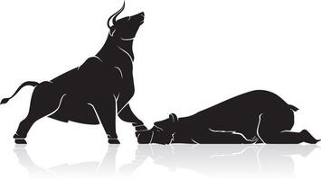 Bullish Economy Silhouette Symbol vector