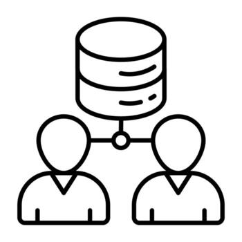An icon Linear design of database manager vector