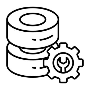 db estante con engranaje, perfecto icono de ajuste vector