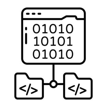 An icon Linear design of binary website vector