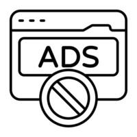 Creative icon of no web ad vector