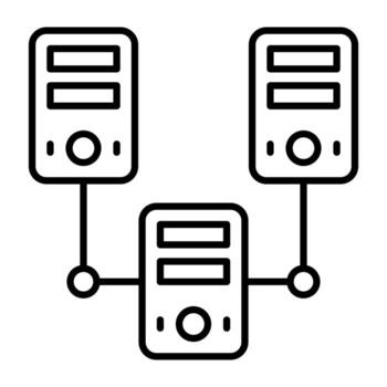 An icon Linear design of server network vector