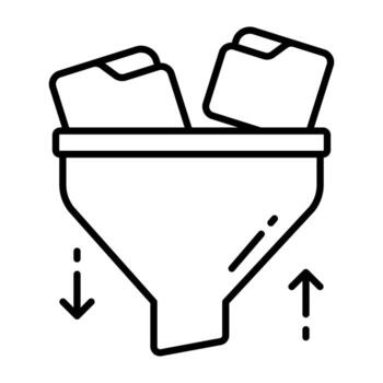 Creative Linear design icon of folder filtration vector