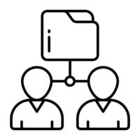 Conceptual line design icon of document sharing vector