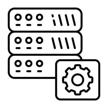 db estante con engranaje, moderno icono de ajuste vector