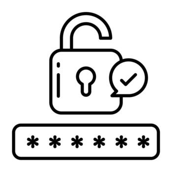 un lineal icono de seguridad contraseña vector