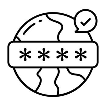 Perfect Linear design icon of global password vector