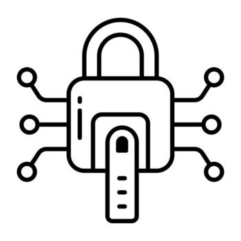 LinearLinear icon of digital lock vector
