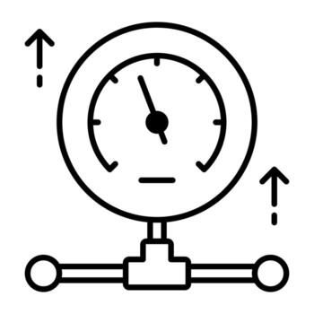 un icono lineal diseño de manómetro vector
