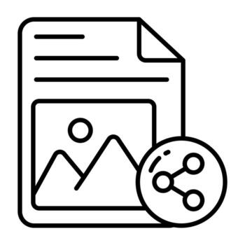 Editable Linear design icon of share image file vector