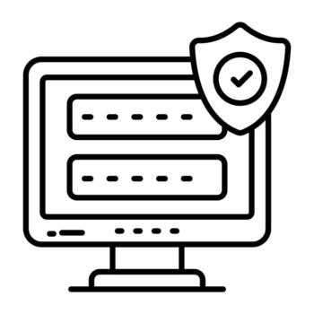 un lineal icono de contraseña seguridad vector