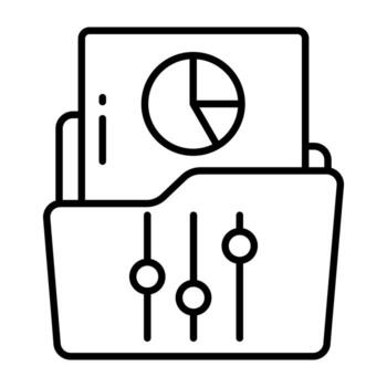 analítico carpeta editable icono en lineal lineal diseño vector