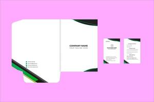 Minimalist Corporate Stationery Design Business Card and Folder vector