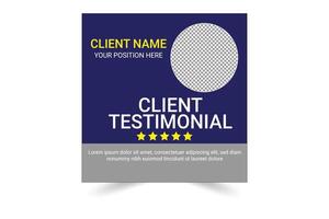 Editable Testimonial Design for Social Media vector