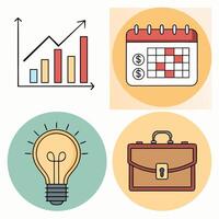 Modern Flat Business Icon Pack Editable vector
