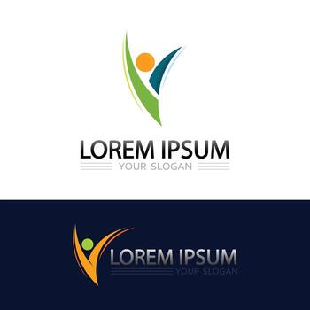 Community Unity Symbol Logo Design with Group People Elements for Microstock vector