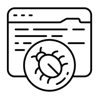 un lineal icono de web error vector