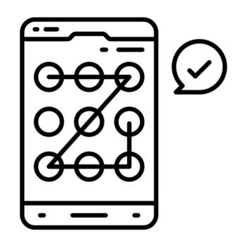 Modern linear icon of pattern lock vector
