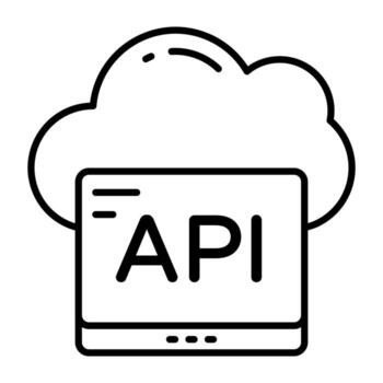 Trendy Linear design icon of cloud api vector