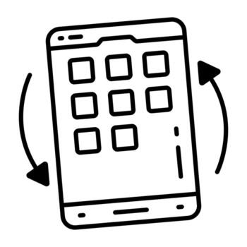 Creative Linear design icon of mobile tilting vector