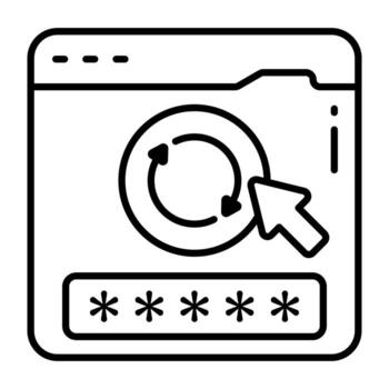 un icono lineal diseño de contraseña actualizar vector