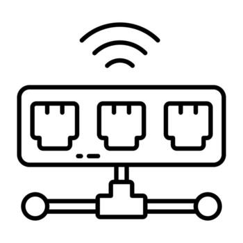 prima lineal diseño icono de ethernet conexión vector