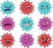 set of colorful viruses vector