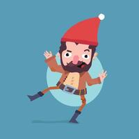 Cartoon elf with a beard vector