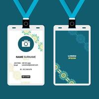 ID Card Design with Oriental Geometric Luxury Ornament Border on Diagonal Orientation vector